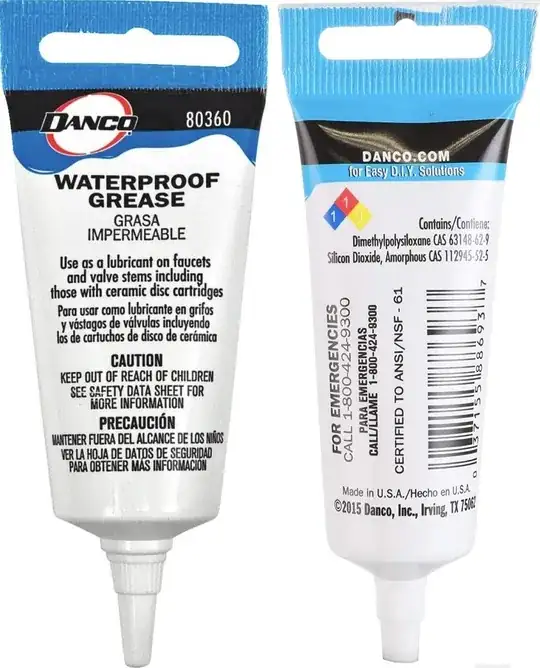 Danco waterproof grease, aka plumbers grease