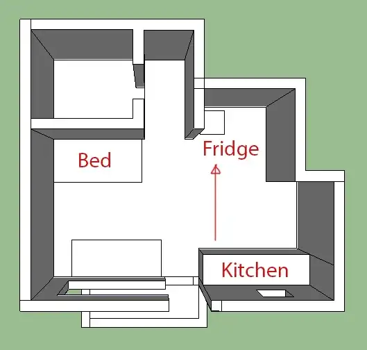 Floor plan with moved fridge