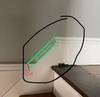 Diagram showing new trim piece