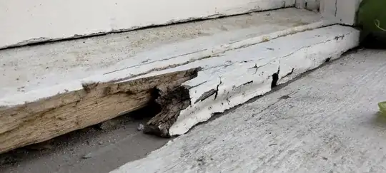 removed portion of right side sill roughly in place