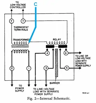 C wire connection to Honeywell R845A relay