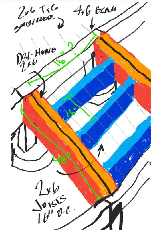 rough sketch of proposed flooring system
