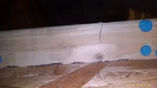 top view bottom flange - crack