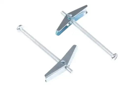 RawlPlug Steel Spring Toggle Cavity Fixing, 14mm fixing hole diameter https://nl.rs-online.com/web/p/plasterboard-cavity-wall-fixings/0520447