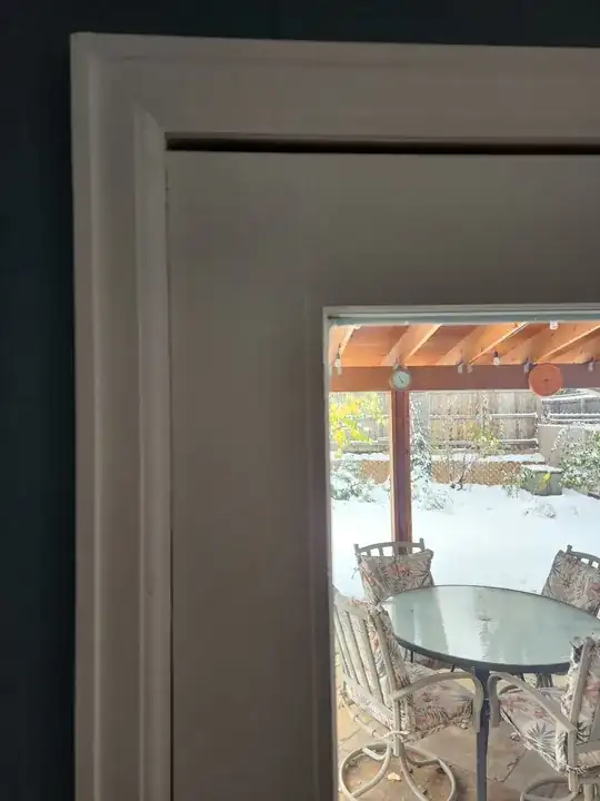 Close-up of top left corner