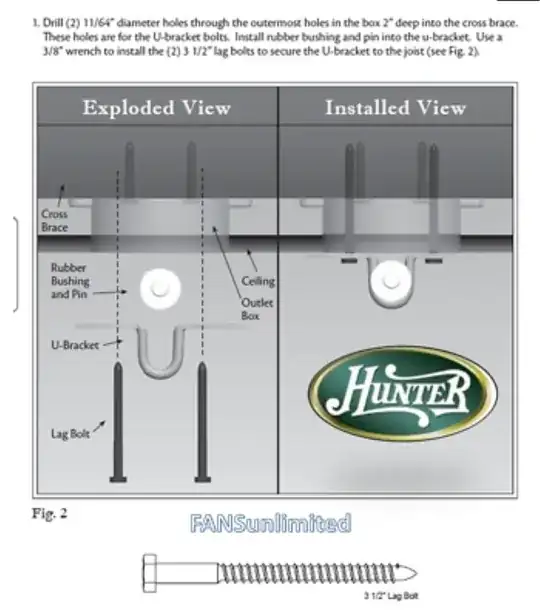 Hunter Hangar Bracket installation