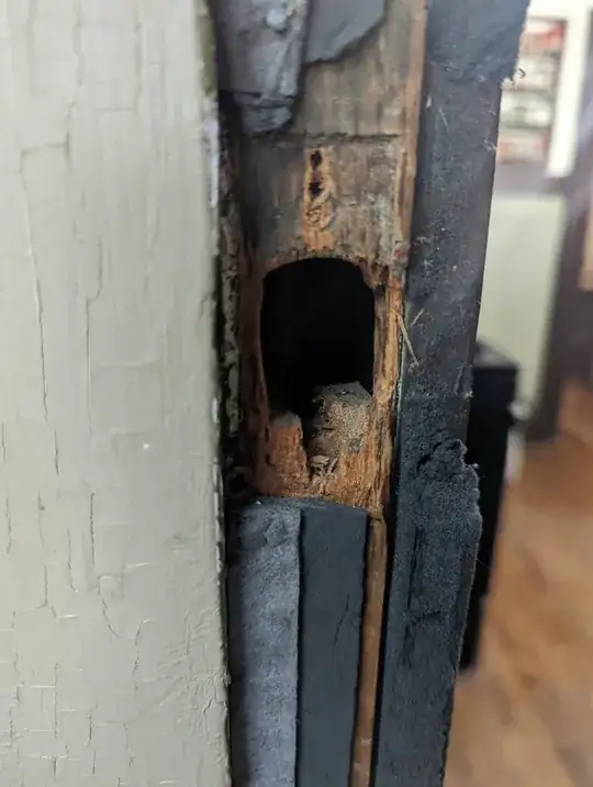 image of damaged doorframe