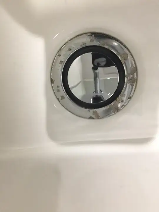 markings around stainless steel sink