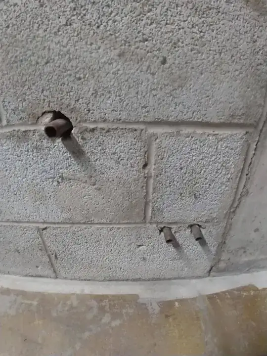 Close-up of just the copper pipes