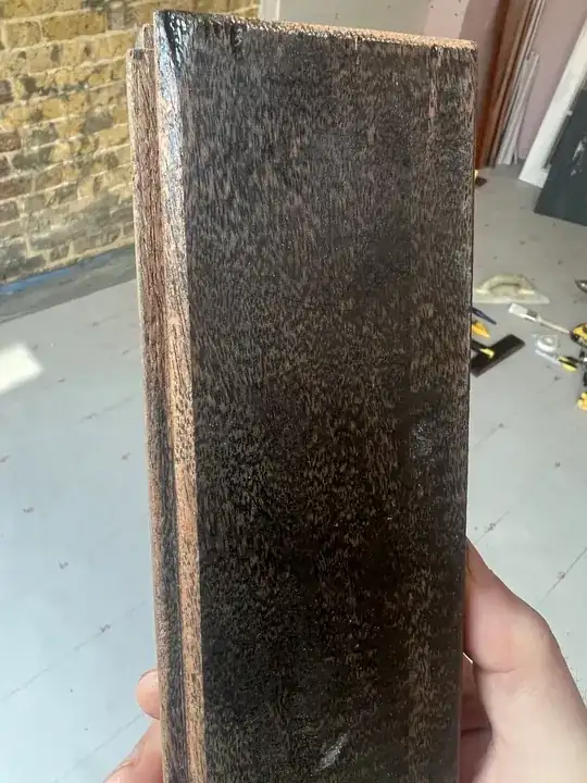 underside of block after bulk of bitumen removed