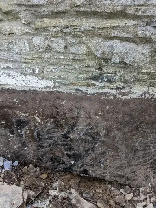 foundation of stone wall