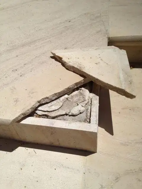 broken patio corner