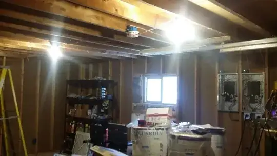 Garage interior showing joists
