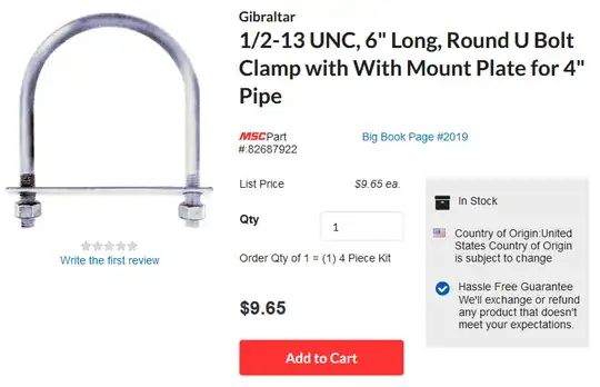 u-bolt with mount plate