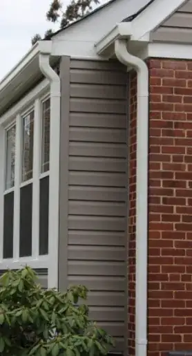Example downspouts on the side of a house