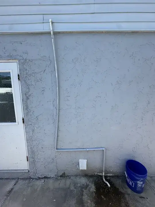 straight on view of pipe route