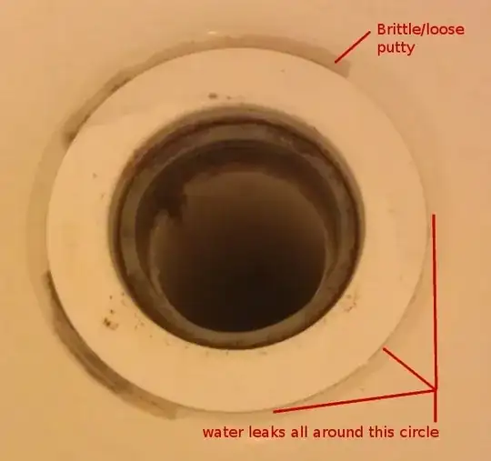 Looking down from shower