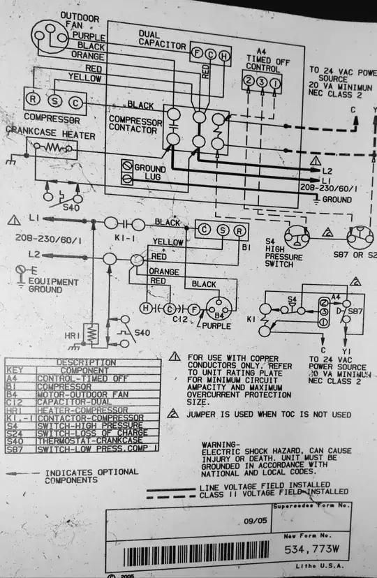 wiring diagram from inside the unit,  ref. C12