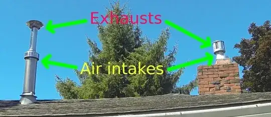 two intake/exhaust stacks