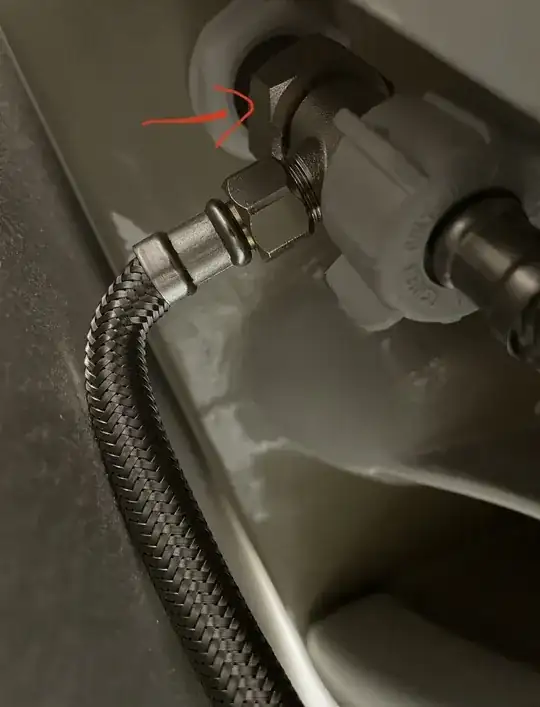 showing the nut that needs tightening