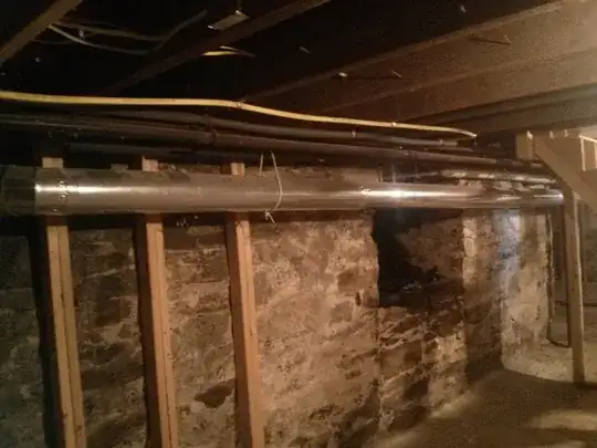exhaust pipe across basement