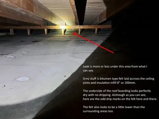 torch light above area where it's leaking