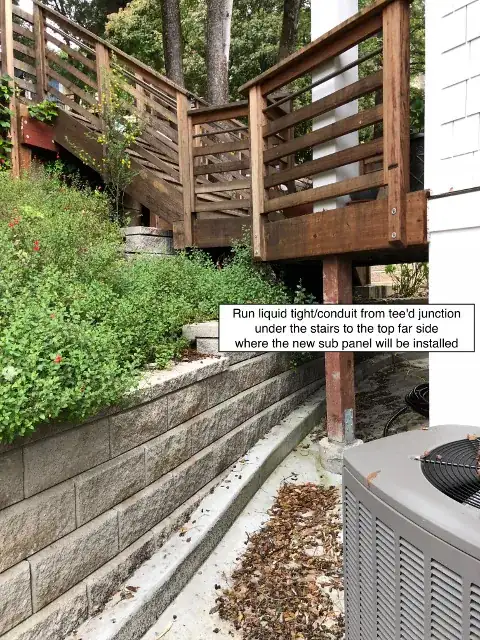 Stairs to run conduit under