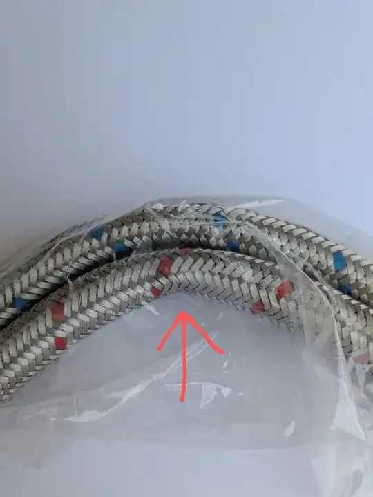 braided hose with slight kink