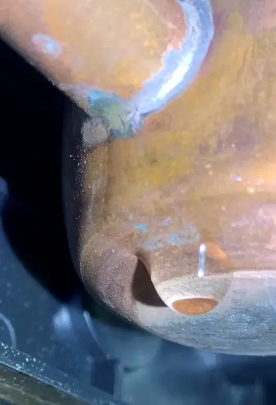 tankless hole closeup