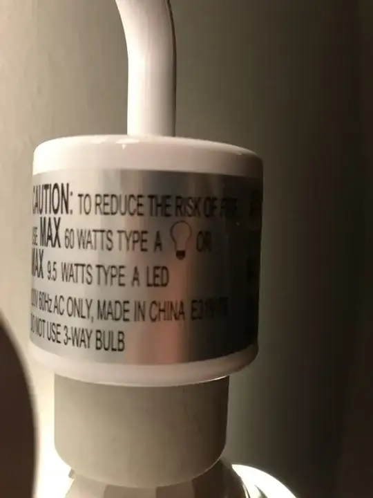 LED Light Fixture Label