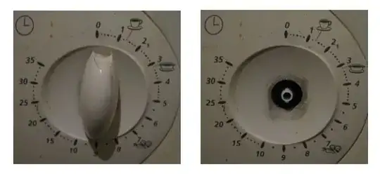 Looking at the oven, with and without the button