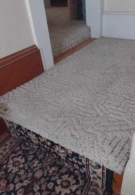 southward view from lower corridor, showing larger step between the two sections