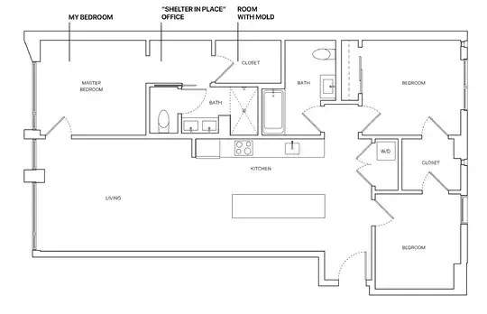 Floor plan showing mold
