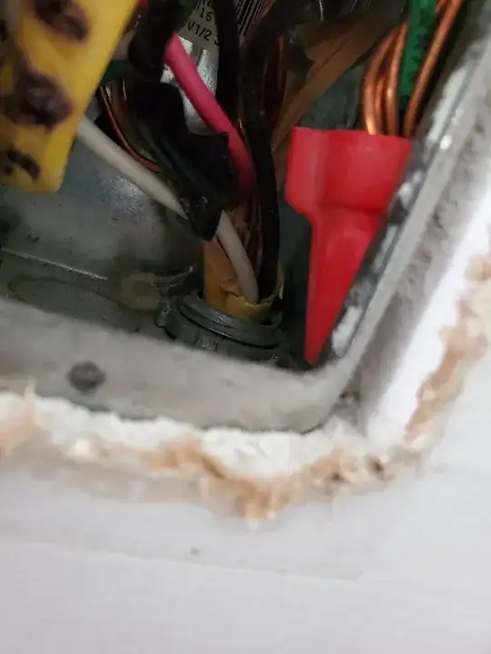 In the junction box, the cables leaving for the switch box