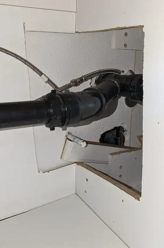 Picture of my working area under the cabinet