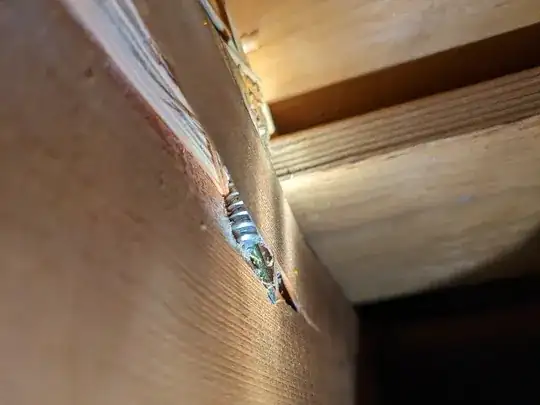 mounting screw barely missing the stud