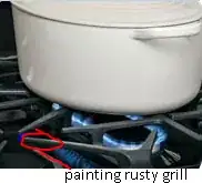 rusty grill to be painted