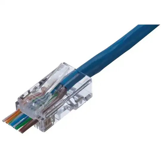 CAT5 feed-thru connector