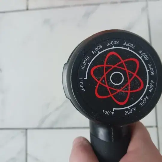 heat gun set to scald