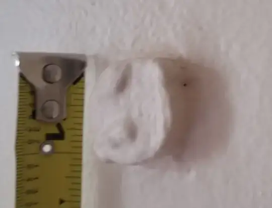 wall bump with tape measure showing 1-inch