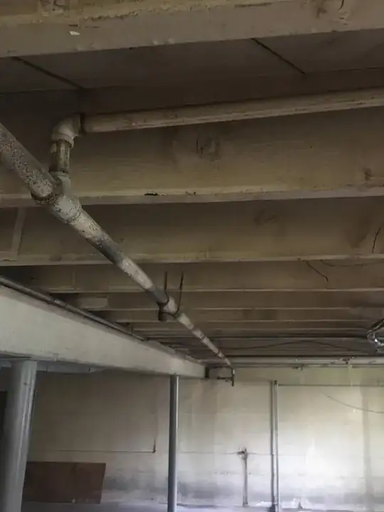 Gas trunk with start of branch for old gas range