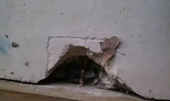 A close up of the hole