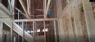 truss end pre-drywall