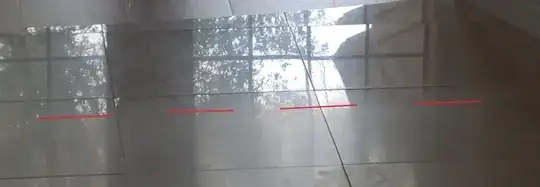 line across floor between shiny and dull