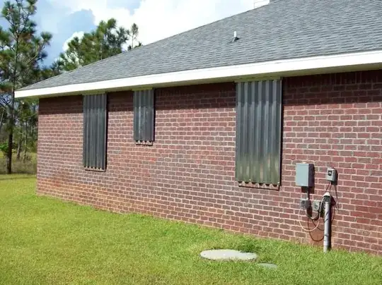Windows with hurricane shutters