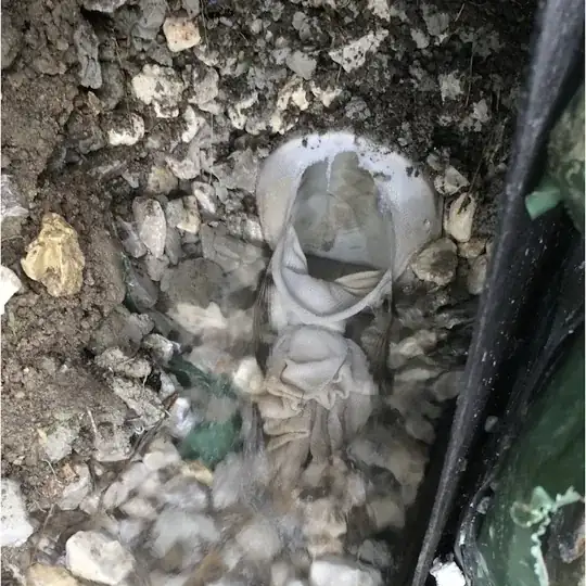 french drain water flowing