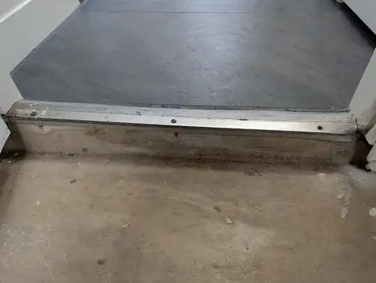 door threshold and step down