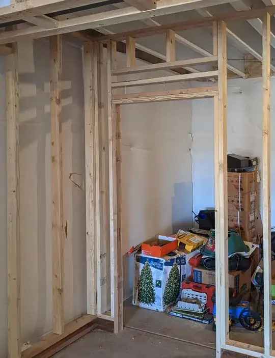 Doorway in wall that follows