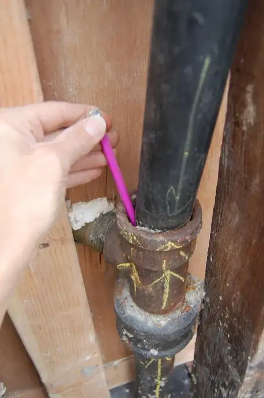 Lovely job tying in old cast iron to a new plastic vent