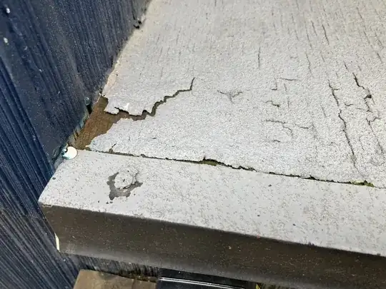 area where rain leaked into basement below